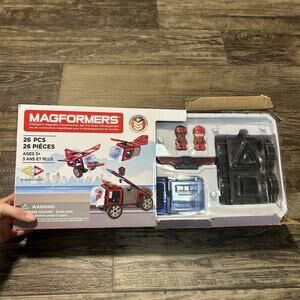Magformers Magnetic Construction Set Fire Dept 26 pc w/ Figures